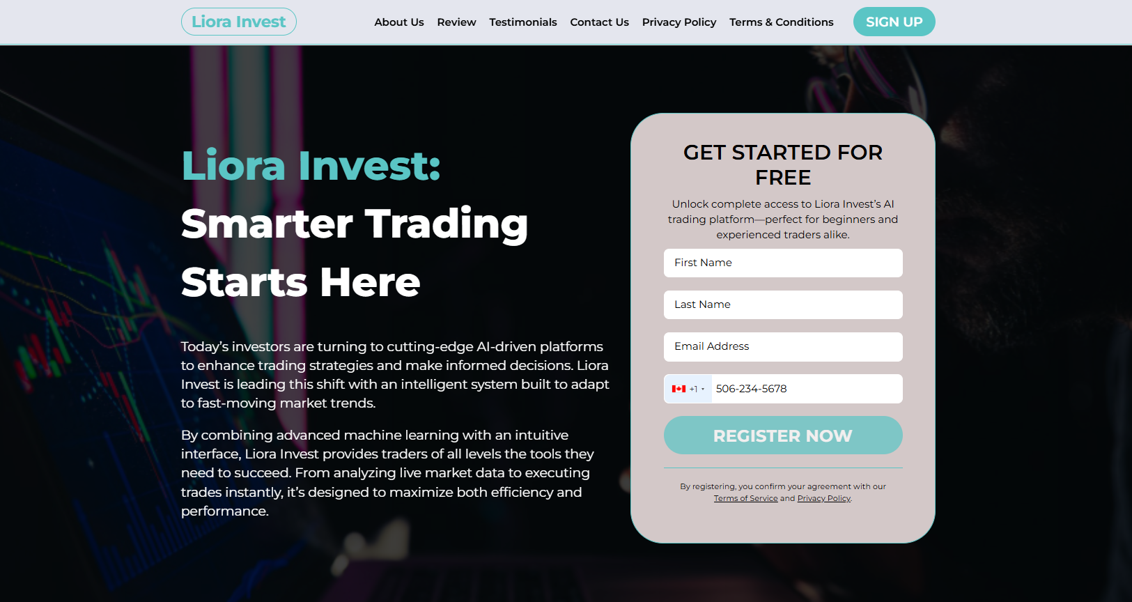 Liora Invest platform interface